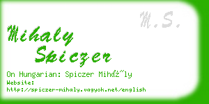 mihaly spiczer business card